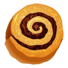 Spiral biscuit icon. Cartoon of spiral biscuit vector icon for web design isolated on white background