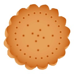 Round cracker biscuit icon. Cartoon of round cracker biscuit vector icon for web design isolated on white background