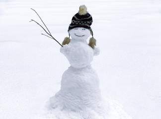 Obraz premium Snowman with hat