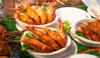 Prawns with close up view.