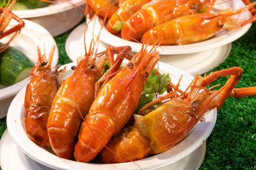 Prawns with close up view.