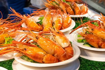 Prawns with close up view.