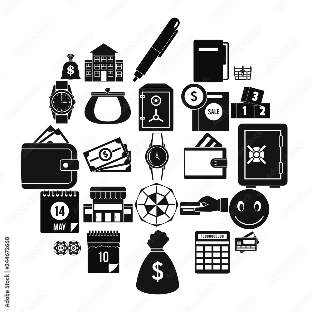 Poster contribution icons set. simple set of 25 contribution vector icons for web isolated on white backgro