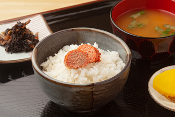 焼きタラコとご飯