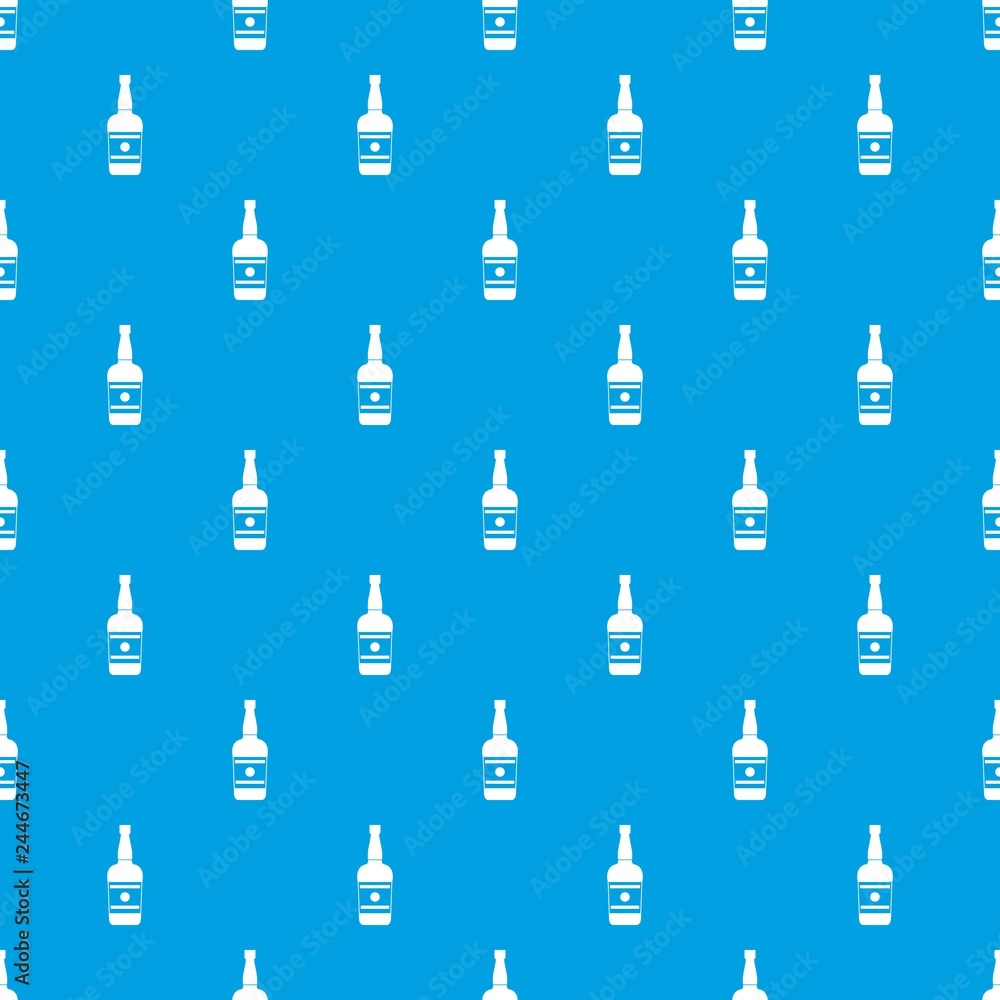 Poster wine bottle pattern vector seamless blue repeat for any use