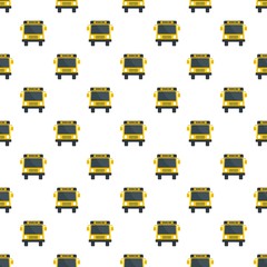 Yellow school mini bus icon. Flat illustration of yellow school mini bus vector icon for web design