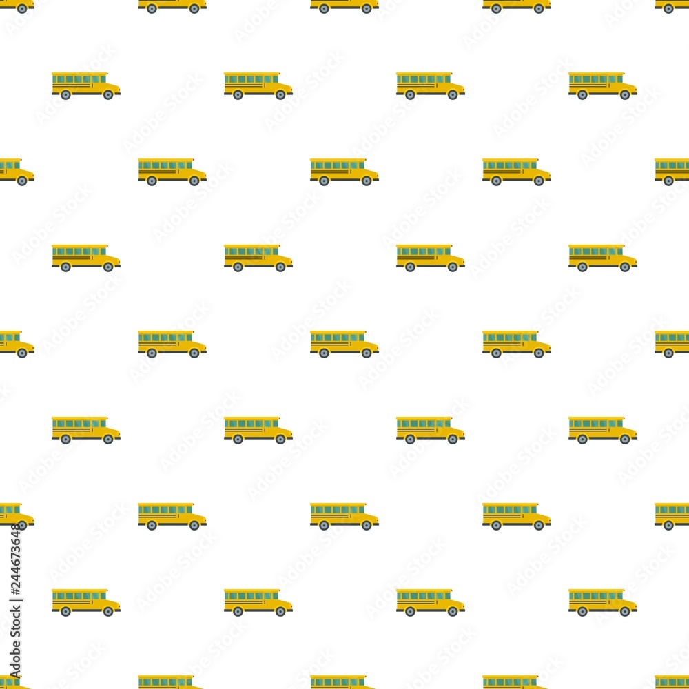 Poster side view of school bus icon. flat illustration of side view of school bus vector icon for web desig