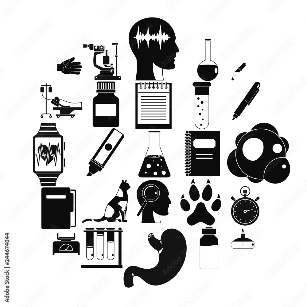 Poster examination icons set. simple set of 25 examination vector icons for web isolated on white backgroun