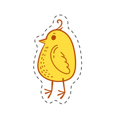 Yellow chick doodle icon
