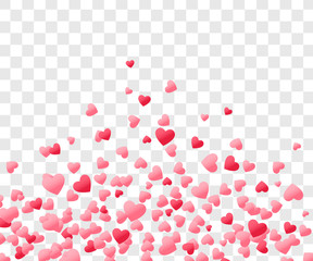 Heart confetti Valentines Day Background. Vector illustration