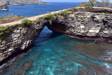 Broken Beach referred to by locals as Pasih Uug is one of the top picturesque destinations on Nusa Penida Island, Indonesia
