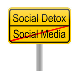 Social Detox - Social Media sign - illustration