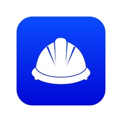 Construction helmet icon digital blue for any design isolated on white vector illustration