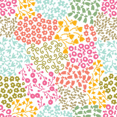 Naklejka premium Cute floral seamless pattern with spring flower. Vintage flowers illustration. Template for fashion prints.