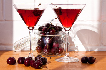 Red cherry cocktail