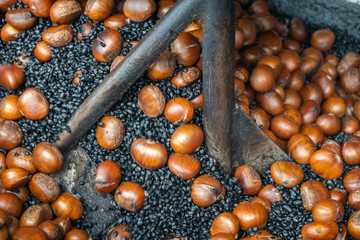 Chest nuts with close up view
