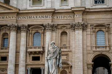 Statue of St. Paul in St. Peter's Square,Vatican, Italy