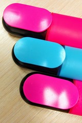 pink and sky markers