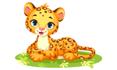 Obraz na płótnie Canvas Baby leopard cute cartoon