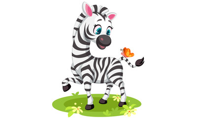 Fototapeta na wymiar Baby Zebra vector illustration