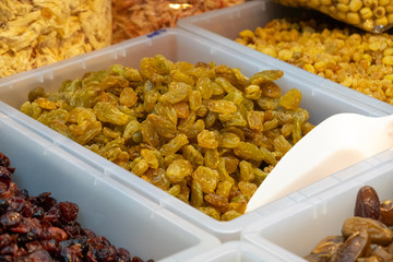 Raisins with close up view.