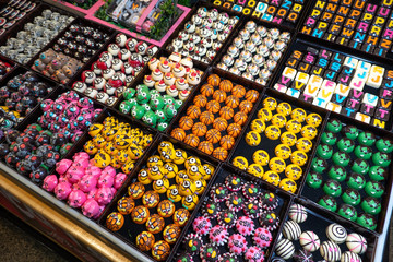 Various chocolate at street market.