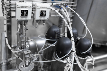 Modern industry equipment at factory manufacture background