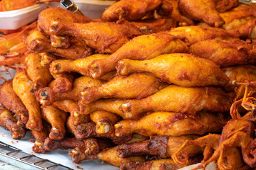 Chicken fries with close up view.