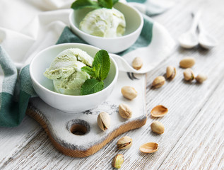 pistachio ice cream and mint