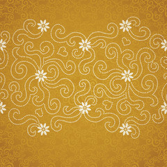 Golden seamless pattern in Moroccan style.