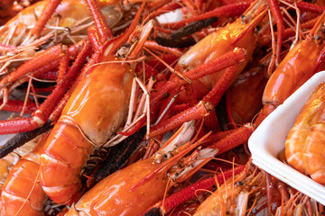 Prawn with close up view.