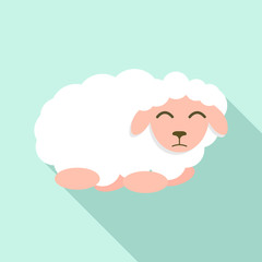 Sad sheep icon. Flat illustration of sad sheep vector icon for web design