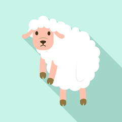 Leaving sad sheep icon. Flat illustration of leaving sad sheep vector icon for web design