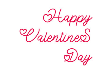 Valentine`s Day lettering. Hand written greeting card template for Valentine's day. Greeting card with love heart.