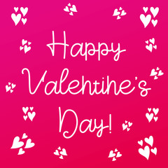 Valentine`s Day lettering. Hand written greeting card template for Valentine's day. Greeting card with love heart.