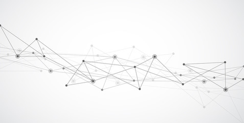 Abstract connecting dots and lines. Connection science background. Vector illustration