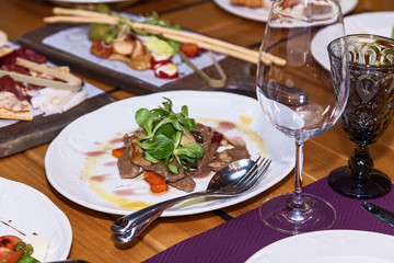 Different dishes on the holiday table
