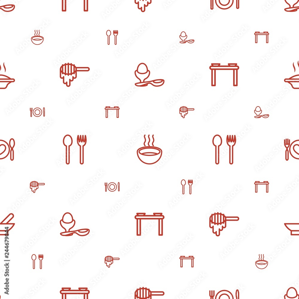 Poster spoon icons pattern seamless white background