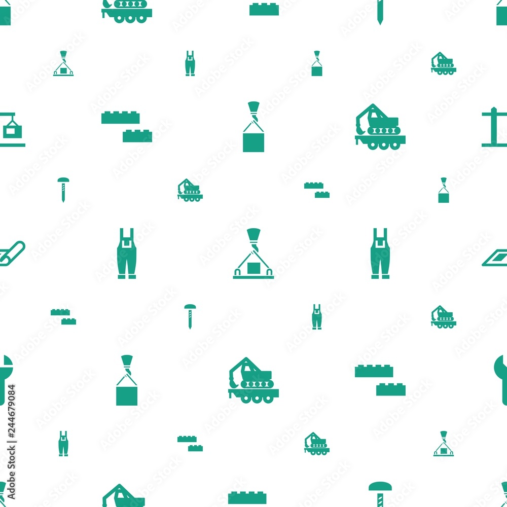 Poster build icons pattern seamless white background