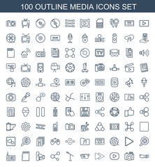 100 media icons