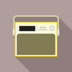 Portable old radio icon. Flat illustration of portable old radio vector icon for web design