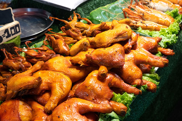 Chicken fries with close up view.