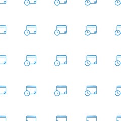 calendar with clock icon pattern seamless white background