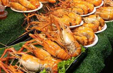 Prawn with close up view.