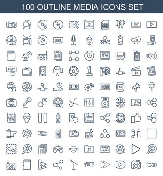 100 media icons