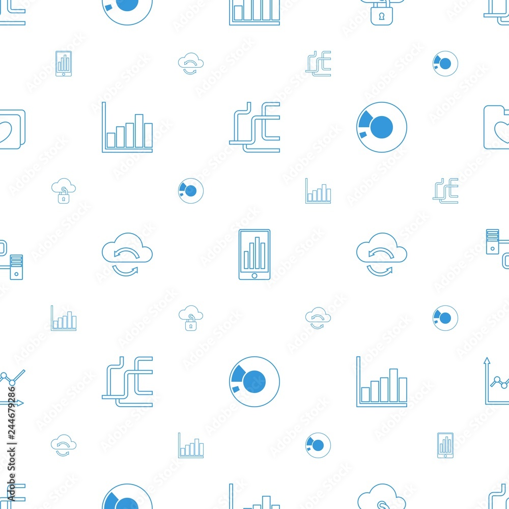 Poster data icons pattern seamless white background