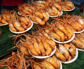 Prawn with close up view.