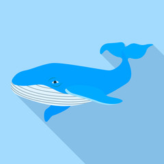 Ocean whale icon. Flat illustration of ocean whale vector icon for web design