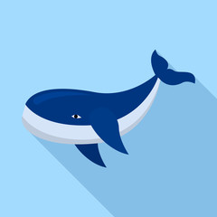 Arctic whale icon. Flat illustration of arctic whale vector icon for web design