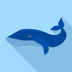 Humpback whale icon. Flat illustration of humpback whale vector icon for web design
